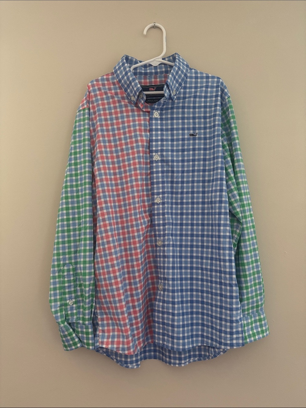Vineyard Vines Colorblock Gingham Button- Small 8-10